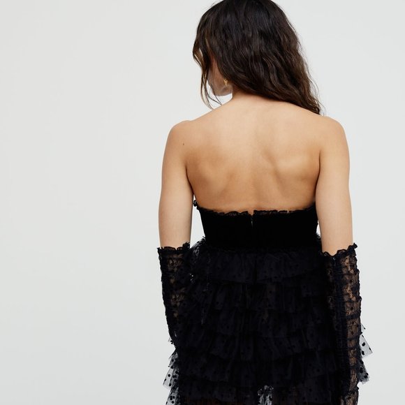 NWT For Love & Lemons Jourdan Off The Shoulder Mini Dress Size XL Polka dot - Picture 5 of 13